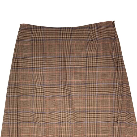 A.L.C. Plaid Drape Handkerchief Hem Skirt 10 Sable Wool Academia Heritage Fall - Picture 8 of 12